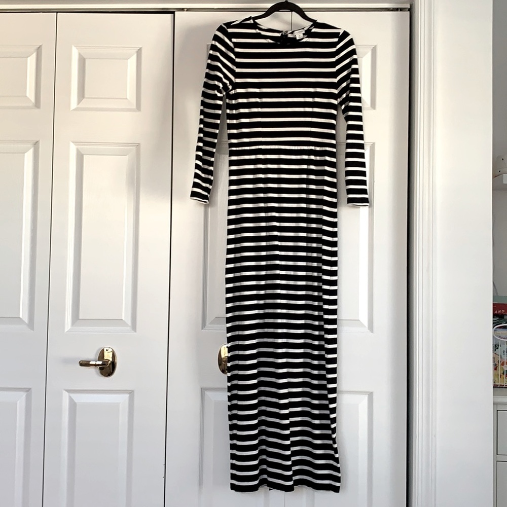 J.Crew Long Sleeve Striped Maxi Dress